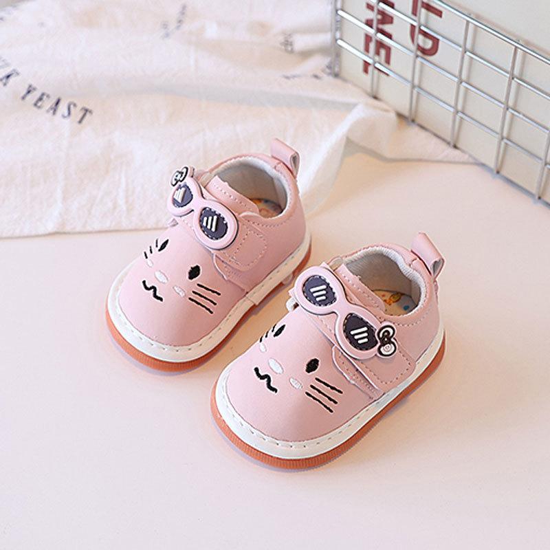 

Spring and Autumn New Baby Girl Cute Cartoon Soft Sole Called Toddler Shoes Leather Surface Baby Princess Single Shoes 20 рожевий