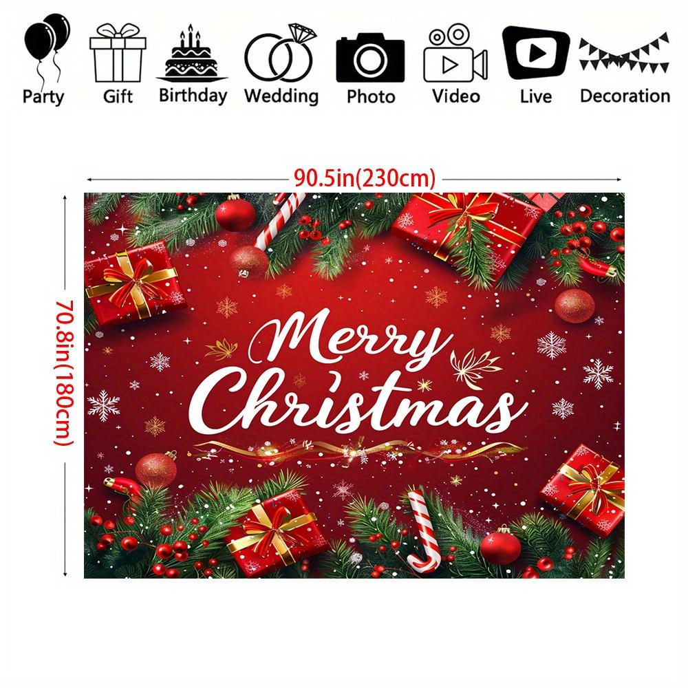 1pc, Christmas background cloth, Merry Christmas background, used for outdoor decoration, scene decoration, party decoration