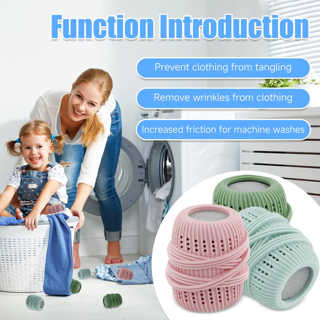 6Pcs Household Washing Machine Laundry Ball TPE Fabric Softener Dispenser Balls 2.75x1.77 inch Multi-role Laundry Detergent Ball