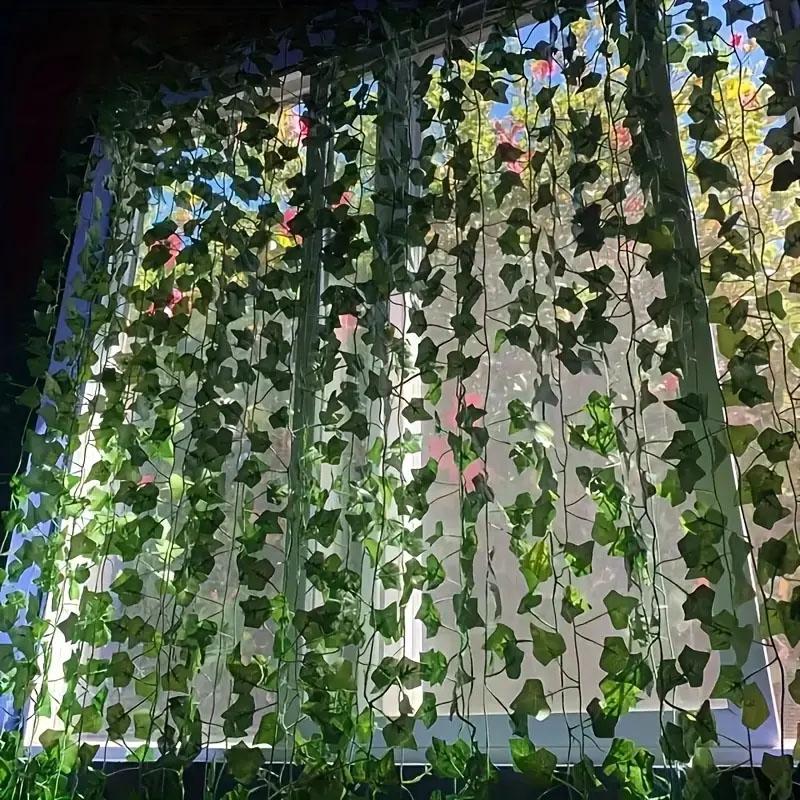 Fake Vines for Room Artificial Ivy Garland Hanging Plants Faux Greenery Leaves Bedroom  Aesthetic for Wall Wedding Party Decor