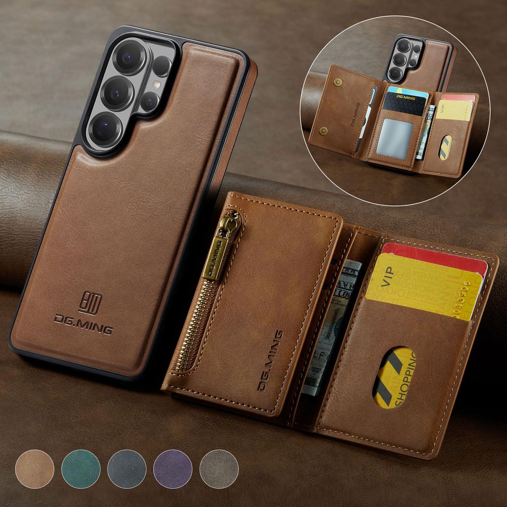 Luxury 2 In 1 Magnetic Leather Wallet Cards Solt Case for Samsung S26 Ultra S25 FE S24 S23 S22 S21 for Magsafe Shockproof Cover