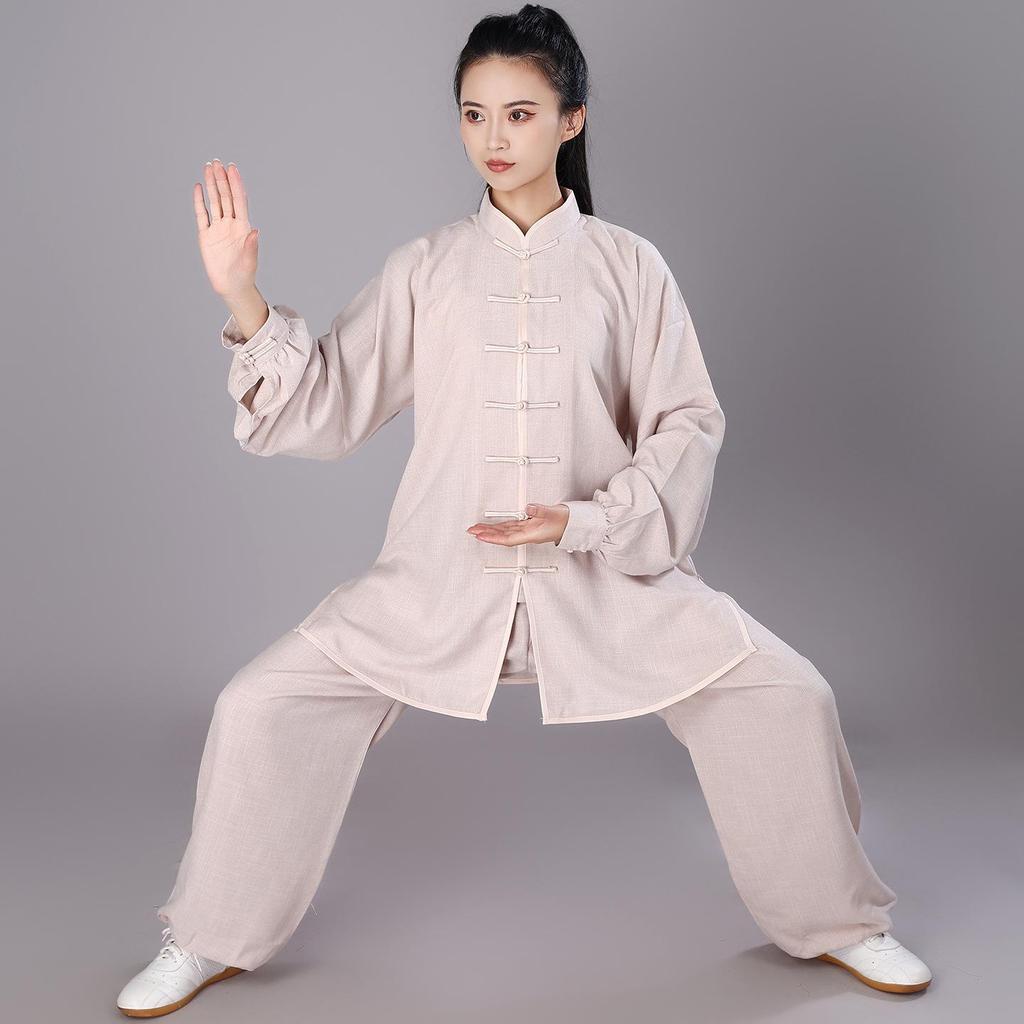Tai Chi Anzug für Damen: Bestickte Frühjahrs-Herbst Performance & Trainingskleidung, Neuer Chinesischer Langer Mittellanger Stil