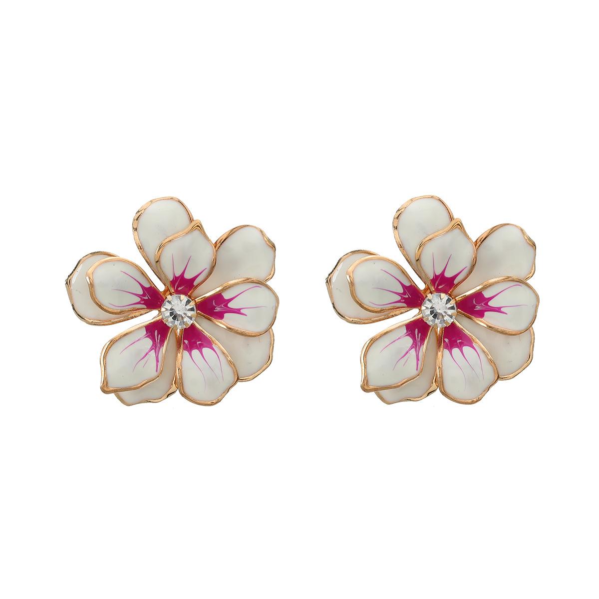 Женские летние серьги с цветами 1 pair белый