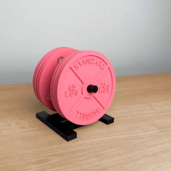 Weight Plate Coaster Set with Rack, Creative Barbell Plate Design Coasters, 45LBS Logo Drink Coasters, Personalized Gift for Gym Lovers Fitness Fans