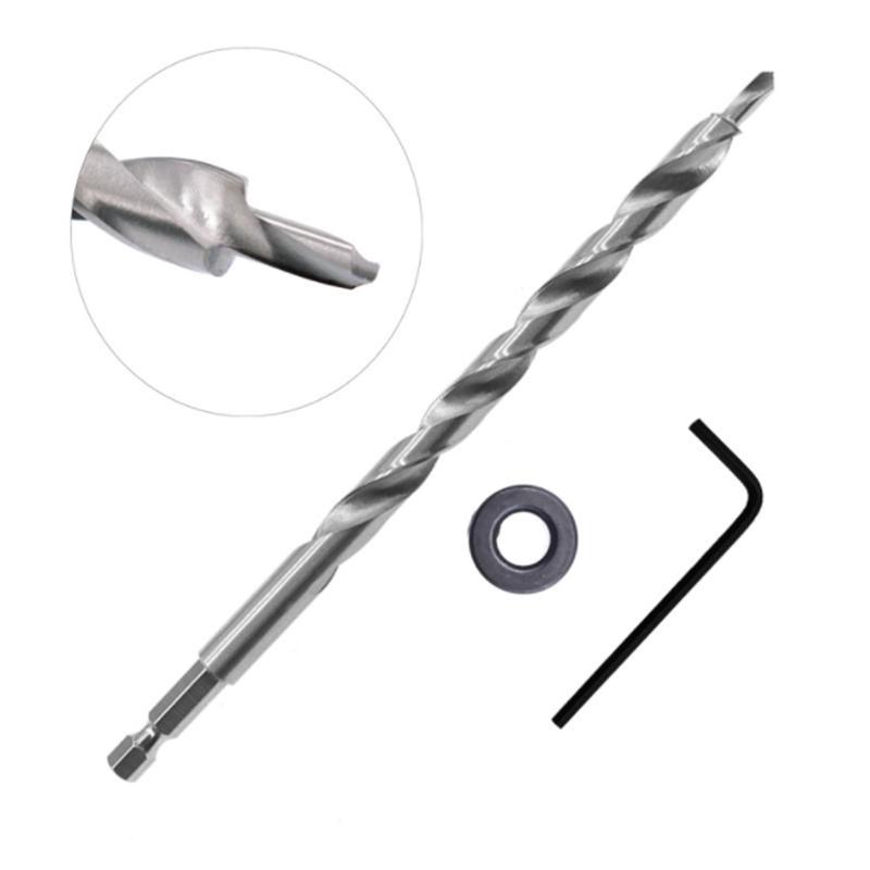 HSS Inclined Hole Drill Hex Twist Step Drill Bit Kreg Pocket Hole Drill Jig Guide 9/9.5mm With Stop Collar for Woodworking