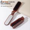 Mane Bristle Hair Brush Foldable Portable Comb With Mirror Pocket Collapsible Travel Massage Hair Styling Tool Salon Gift