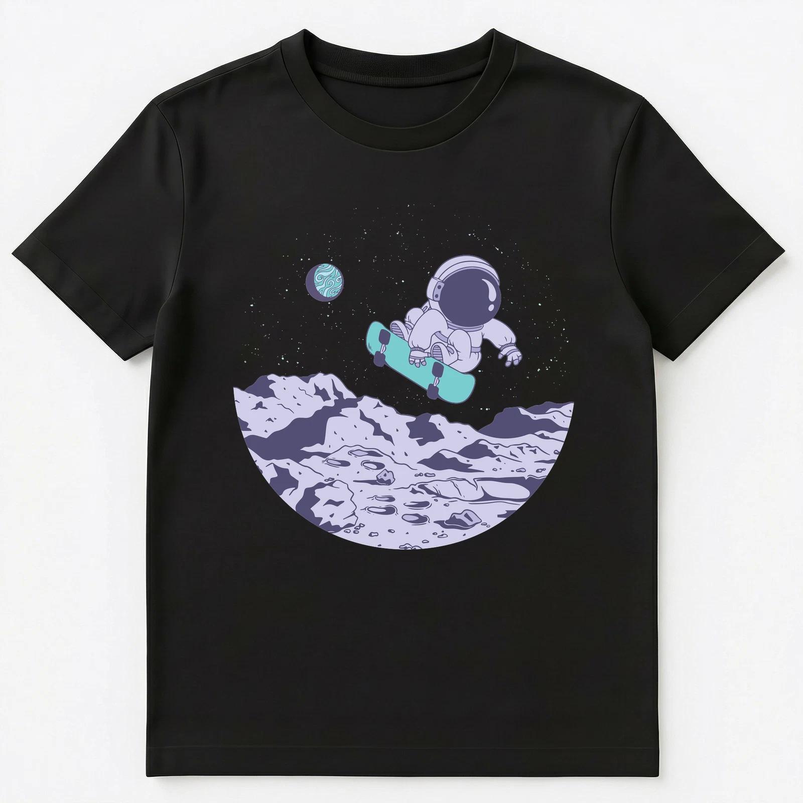Astronaut Skater Skating In Space On The Moon Unisex T-Shirt M