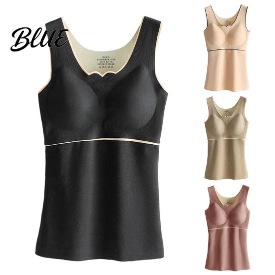 Stable Vest Women Winter Fall Chest Pads Thermal Thick Soft Seamless Breast Support Sleeveless Pullover Solid Color Bottoming Top Underwear