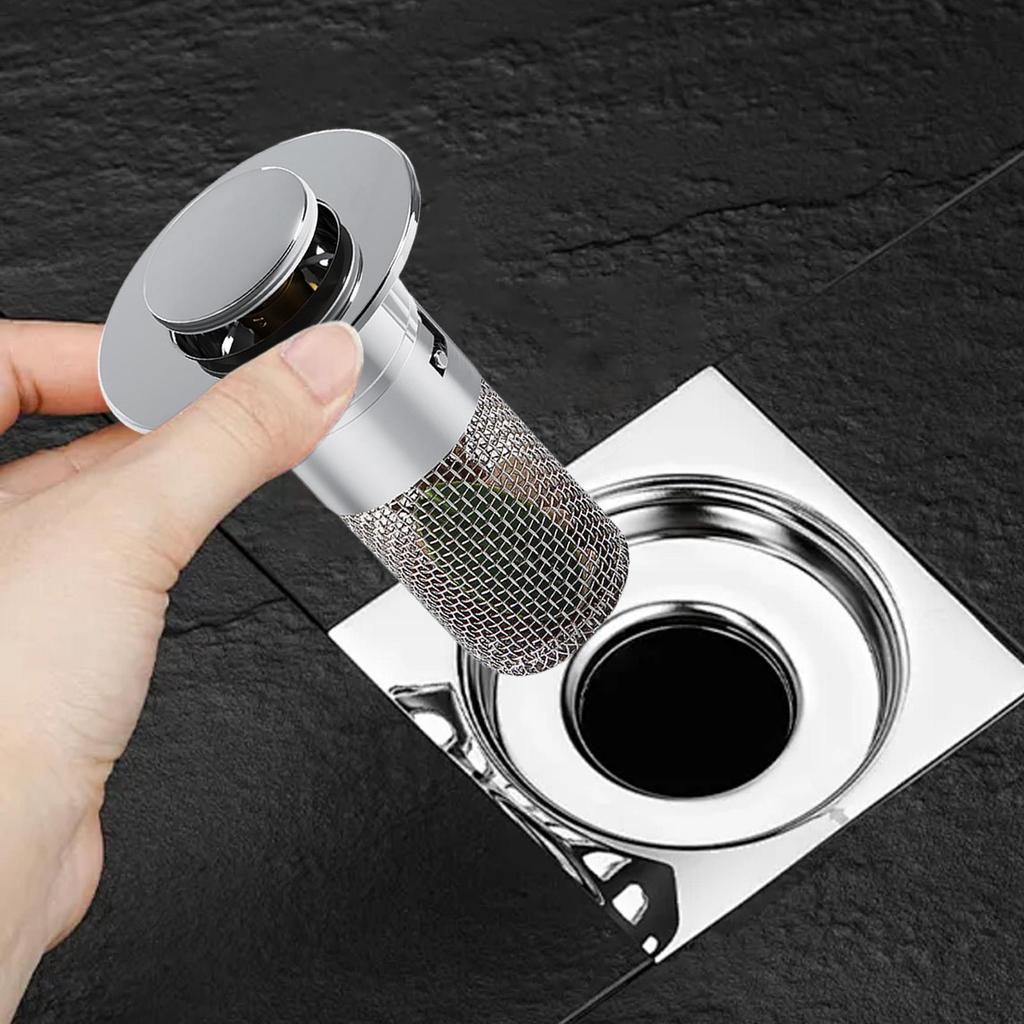 1Pcs Washbasin Leak Plug Stainless Steel Odor Proof Bouncing Core Press Type Sink Drain Universal Accessories for Washbasin