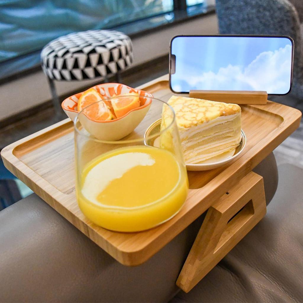 Portable Wooden Tray Table for Sofas: Ideal for Dining, Aromatherapy, and Storage