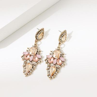 Bohemian Diamond-Studded Rhinestone Earrings - European & American Trendy Style, Super Shiny Accessory