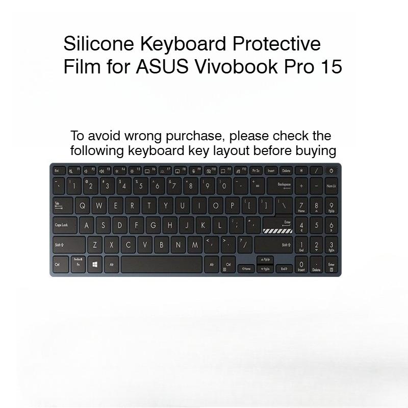Silikonová ochranná fólie na klávesnici pro ASUS Vivobook Pro 15 Kryt klávesnice pro ASUS Vivobook Pro 15