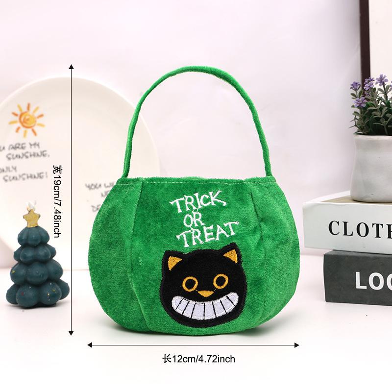 Qiaoding's New Halloween Decorations, Hooded Round Tote Bag, Ghost Festival Children's Candy Gift Bag, Pumpkin Bag