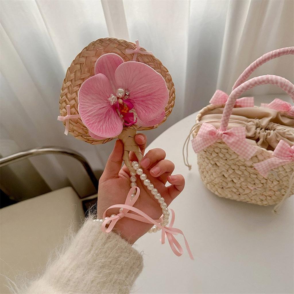 Handcrafted Moth Orchid Bag Pendant Phone Pendant Fashionable Moth Orchid Phone Jewelry Sweet Phone Chain for Daily