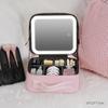 Inteligentní LED kosmetické pouzdro se zrcadlem Kosmetická taštička Cestovní taštičky na make-up pro ženy Módní přenosná úložná taška