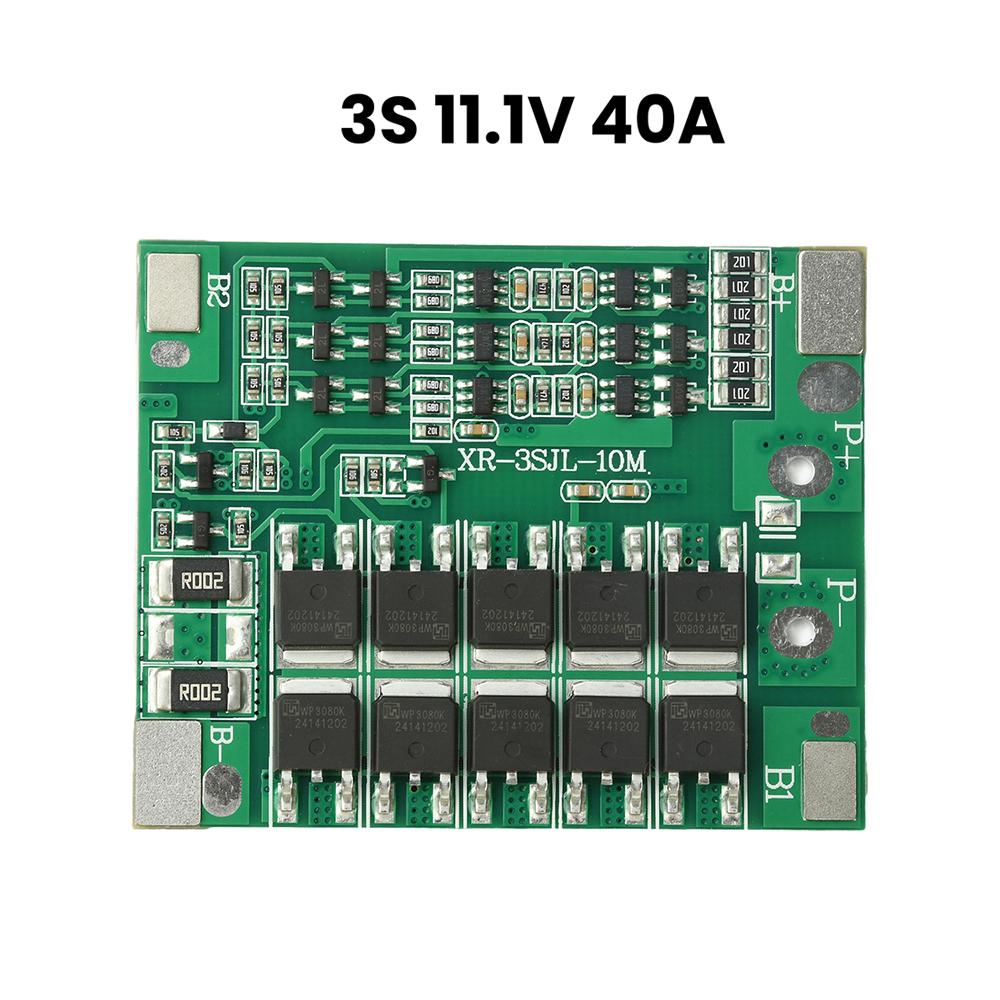 3S 4S 40A 100A Peak BMS Battery Protection Board with Balance 10MOS Low Power Ternary Same Port for 18650 Battery Pack Power Too