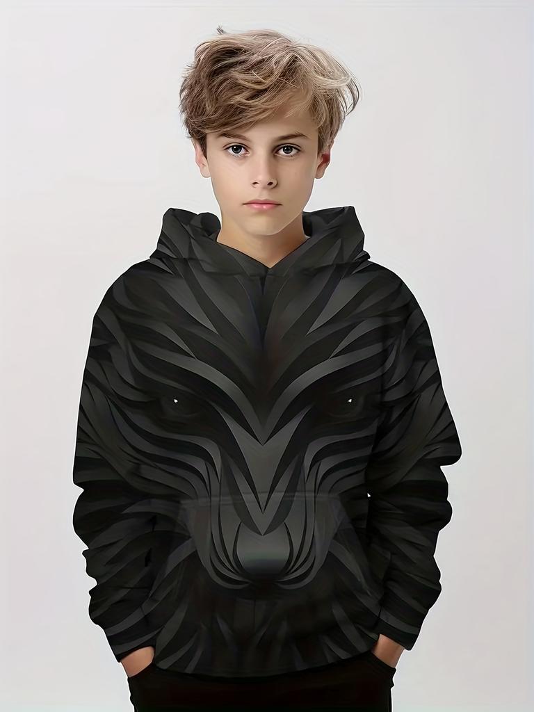 Kids Clothes Boys Hoodies Long Sleeve 3D Tigers Print Children Spring Fall Clothes Casual Outdoor Stylish Boy Girl Clothes Tops
