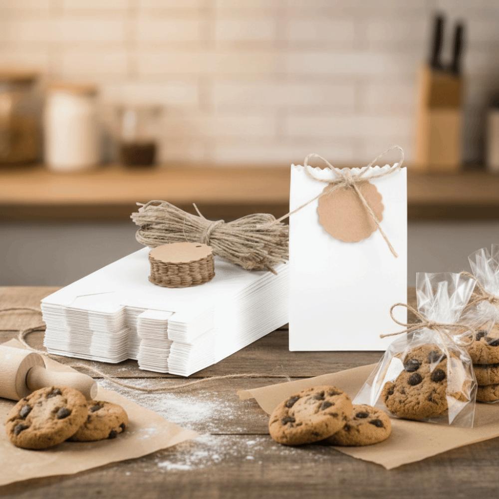 With Rope Tag Kraft Paper Gift Box Retro Birthday Party Favors Box Kraft Paper Cookie Bag  Wedding