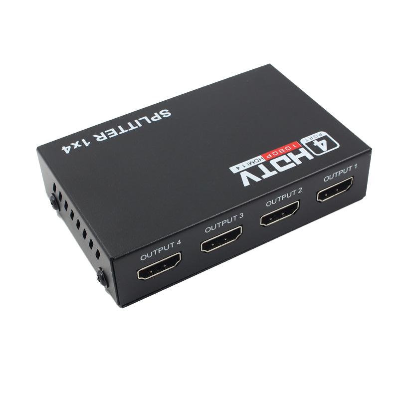 1x4 HDMI Splitter 1 Eingang auf 4 Ausgänge HDMI Video Monitor Splitter Unterstützt 3D und Full HD 1080P Auflösung