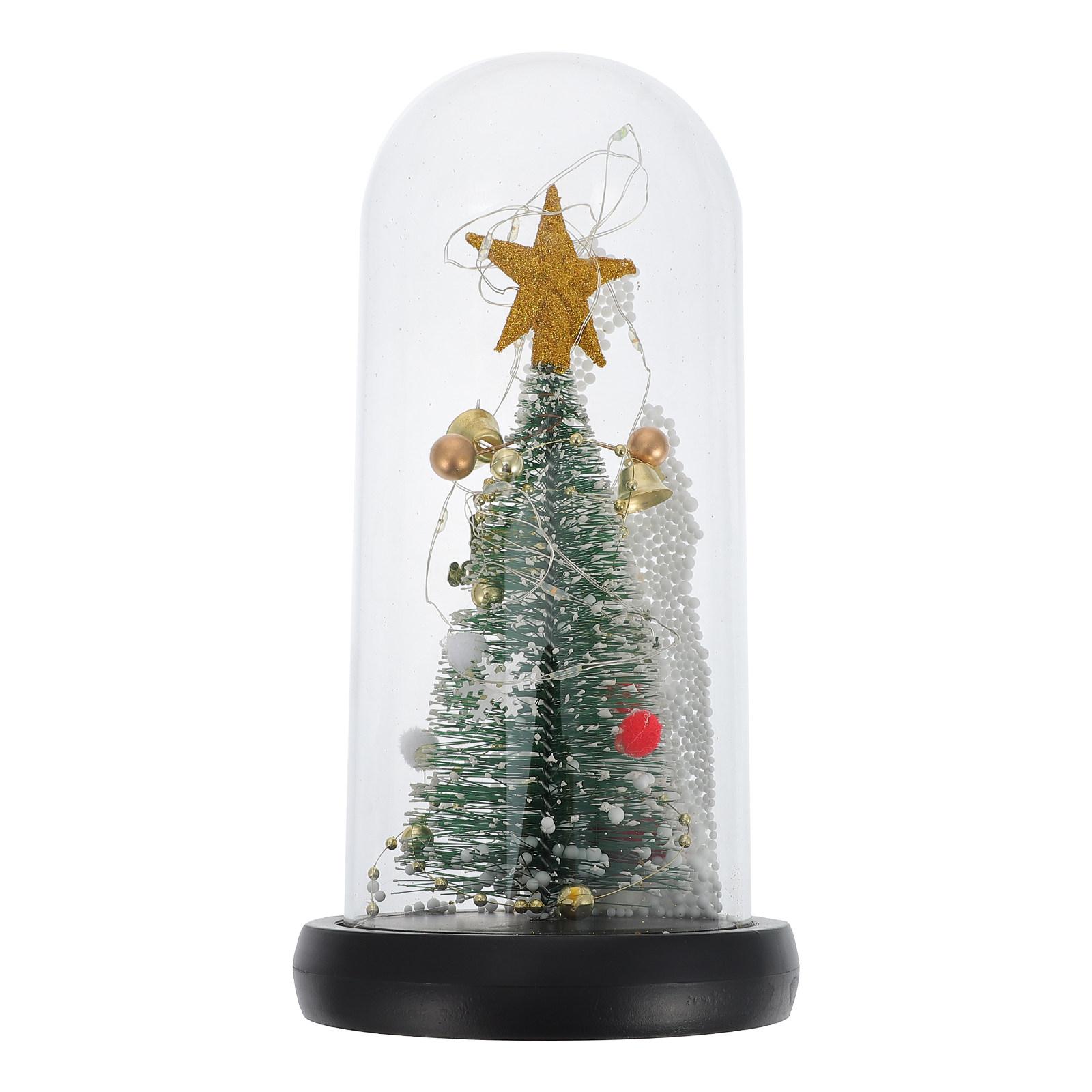 

1Pcs Glass Cover Christmas Tree Ornament Lighted Decorative Star Desktop Festive Holiday Tabletop Decor Christmas LED Ornament other