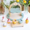 Garden Tea Party Cartoon Wooden Pastry Play Kitchen Toy For Gift Children