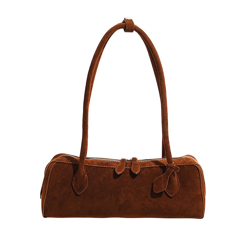 Retro baguette bag autumn and winter new simple suede pillow bag underarm bag women's shoulder bag