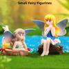 Kleine Feenfiguren Miniatur Gartenaccessoires , Geburtstagstortenaufsatz Blumentopf Heimdekoration Mädchen Fliegenflügel Figuren