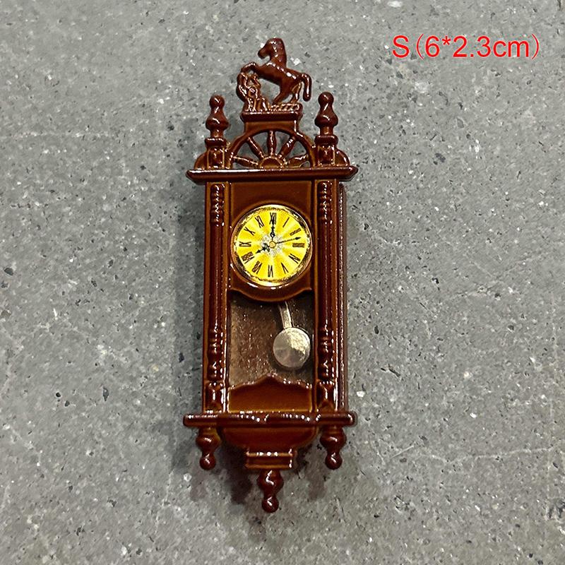 1:12 Dollhouse Miniature Wall Clock European Vintage Clock Furniture Model Decor Toy Doll House Accessories