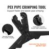 SucceBuy PEX Pipe Crimping Kit Pro Press Crimper for 3/8" 1/2" 3/4" Copper Crimp Rings W/ 3 Jaw Dies Tubing Cutter Removal Tool