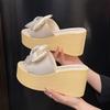 Fashion Summer 9cm Wedge Heels Slippers Women Big Butterfly Mulers Platform Sandals Clog Shoe Slides Plus Size 43