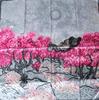 [BYSIFA] Dark Pink Silk Scarf Shawl New Sunrise Design Square Scarves Fashion Head Scarf 90*90cm Spring Ladies Satin Scarf Saly