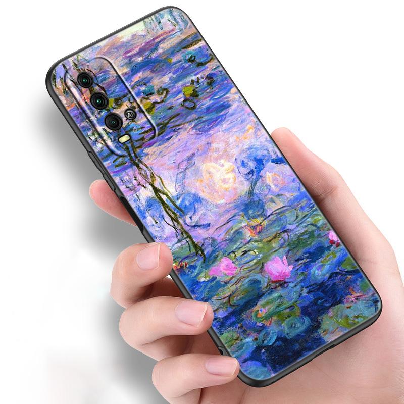 Claude Monet Silicone Phone Case For Xiaomi Redmi Note 11 10 9 8 Pro 11T 10T 10S 9S 8T 9 9A 9C 9T Black Soft Cover Coque Funda