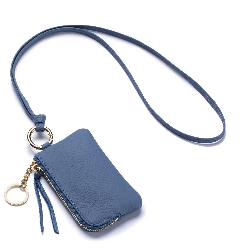 Leather Coin Purse with Key Chain Small Change Purse Keyring Card Holder Coin Pouch Multi-Use Small Wallet for Women