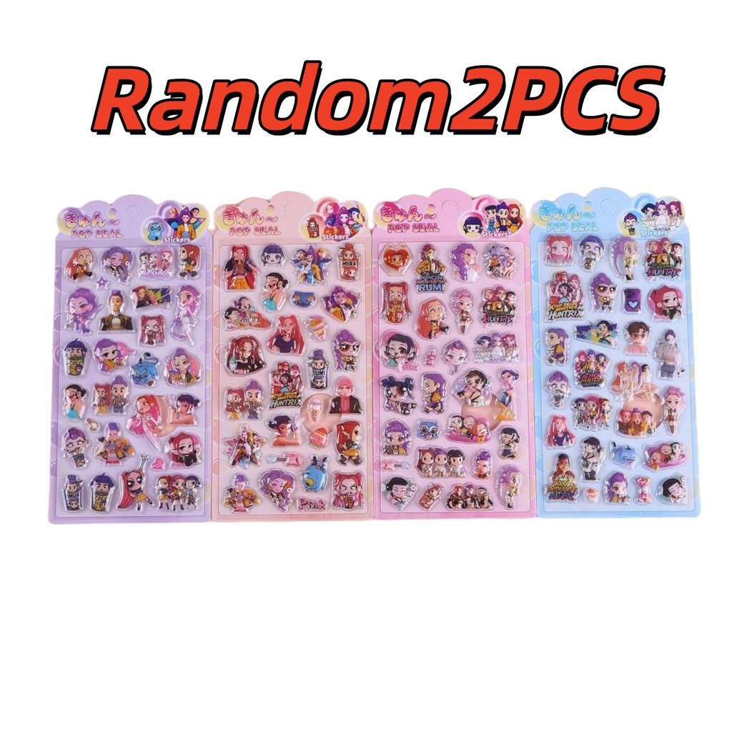 KPOP Demon Hunters Group 3D Embossed Cute Cartoon Stickers Self Adhesive Creative Decorative Supplies for DIY Children's gifts