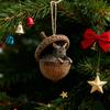 Yousheng Forest Animal Acorn Ornament 2D Acrylic Cozy Forest Christmas Ornament Woodland Creature Hanging Decoration for Xmas Tree Holiday Decor