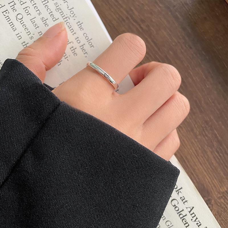 Vintage Minimalist 925 Sterling Silver Adjustable Ring for Women