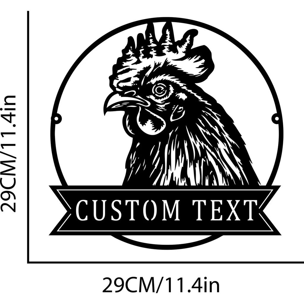 Metal Rooster Wall Art, Funny Chicken Coop Decor, Hen House Sign, Barnyard Kitchen Gift, Farmhouse Tin Sign
