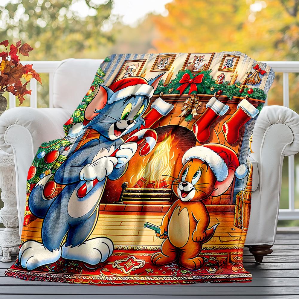 1pc Tom JerryOutdoor Flannel Blanket Soft Plush Decor for Picnics, camping,Bedroom, Playroom, or Lunch Breakn1188A