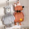 Cute Cartoon Hanging Hand Towel Thick Coral Fleece Super Absorbent Quick Dry Soft Hand Drying Cloth for Bathroom Kitchen Household