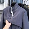 2025 Men's Casual Jacket - Wrinkle-resistant, Breathable, Soft Solid Color Outerwear for Autumn/Winter