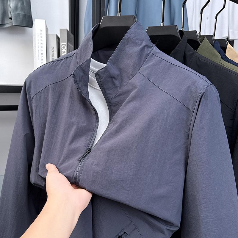 2025 Men's Casual Jacket - Wrinkle-resistant, Breathable, Soft Solid Color Outerwear for Autumn/Winter