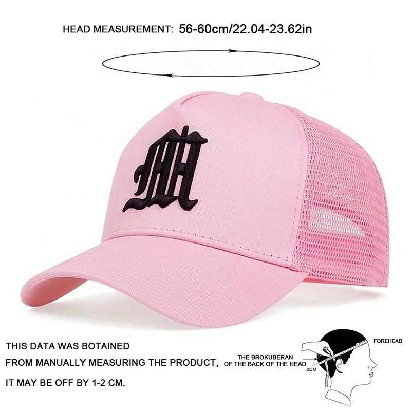 Fashion Gothic Letter M Embroidery Baseball Hat Men and Women Cotton Hats Outdoor Sun Protection Cap Breathable Mesh Caps