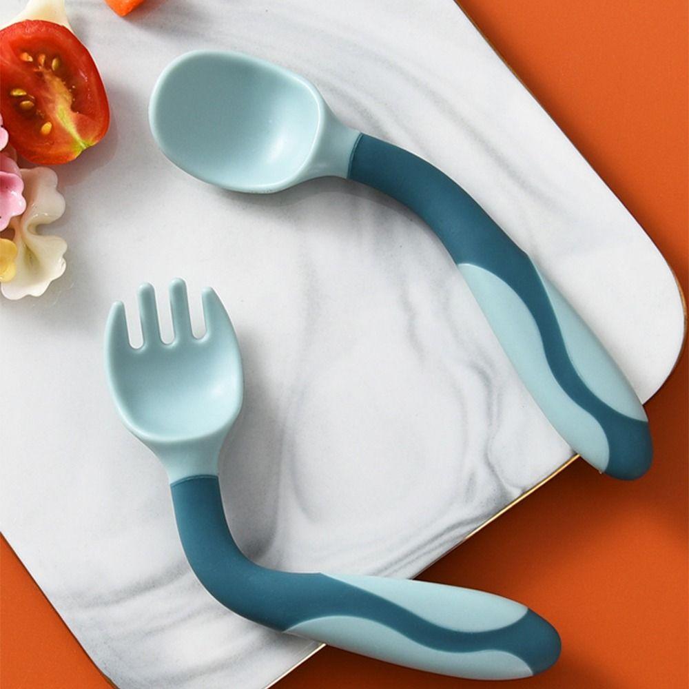 

Tools Food Grade Cute Tableware Baby Practice Helper Children Training Utensils Baby Spoon Fork Set