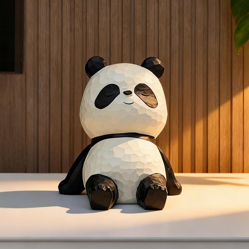 Panda Luxury-style Desktop Entrance Decoration Item, Living Room Home Decoration Resin Item, Craftwork