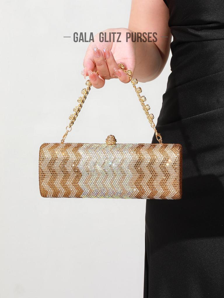 Elegant Evening Rhinestone Clutch: Crystal Diamond Party and Wedding Bag for Ladies - European and American Style