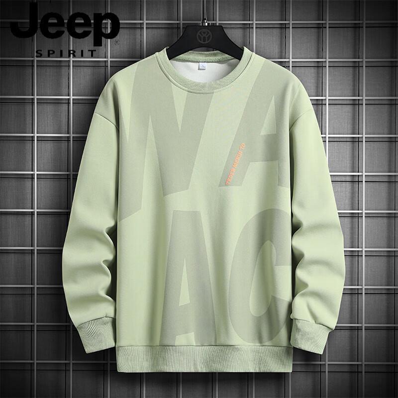 JEEP SPIRIT Men's Loose-Fit Round Neck Sweatshirt