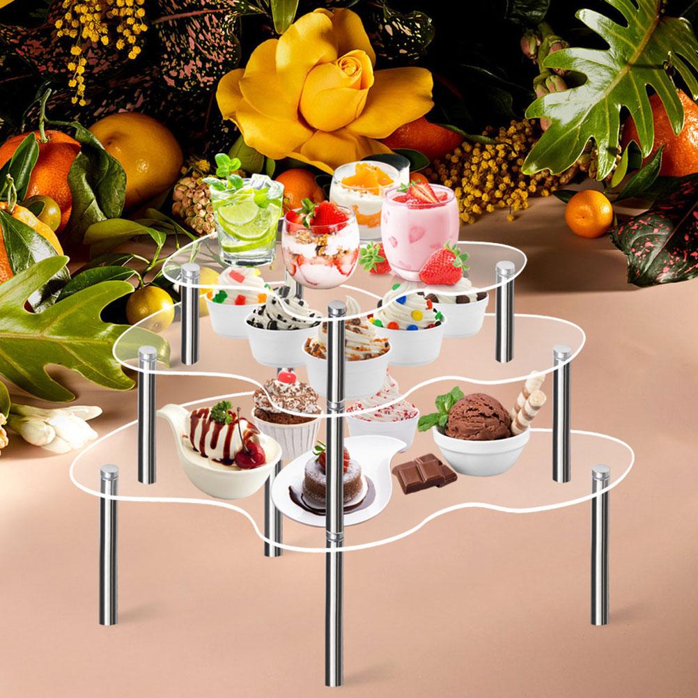 3 Pcs Clear Acrylic Cupcake Stand Stands Display Shelves Risers for Multi-layer Transparent Small Holder