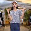 Silk top women's printed silk shirt casual mulberry silk short-sleeved shirt can match pants