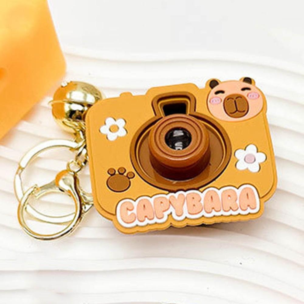 Simulation Luminous Capybara Projection Camera Keychain Cartoon Key Chain  Children's Toys