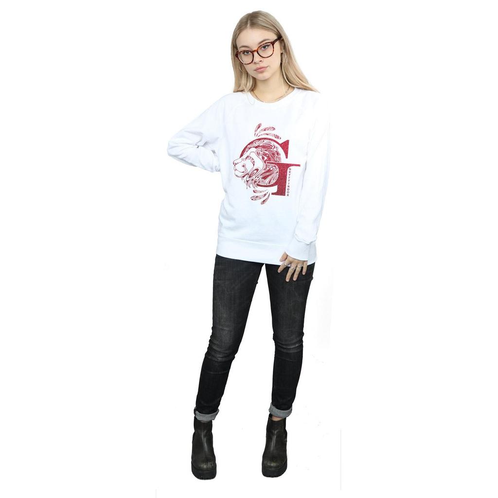 Harry Potter Womens/Ladies Gryffindor Glitter Sweatshirt